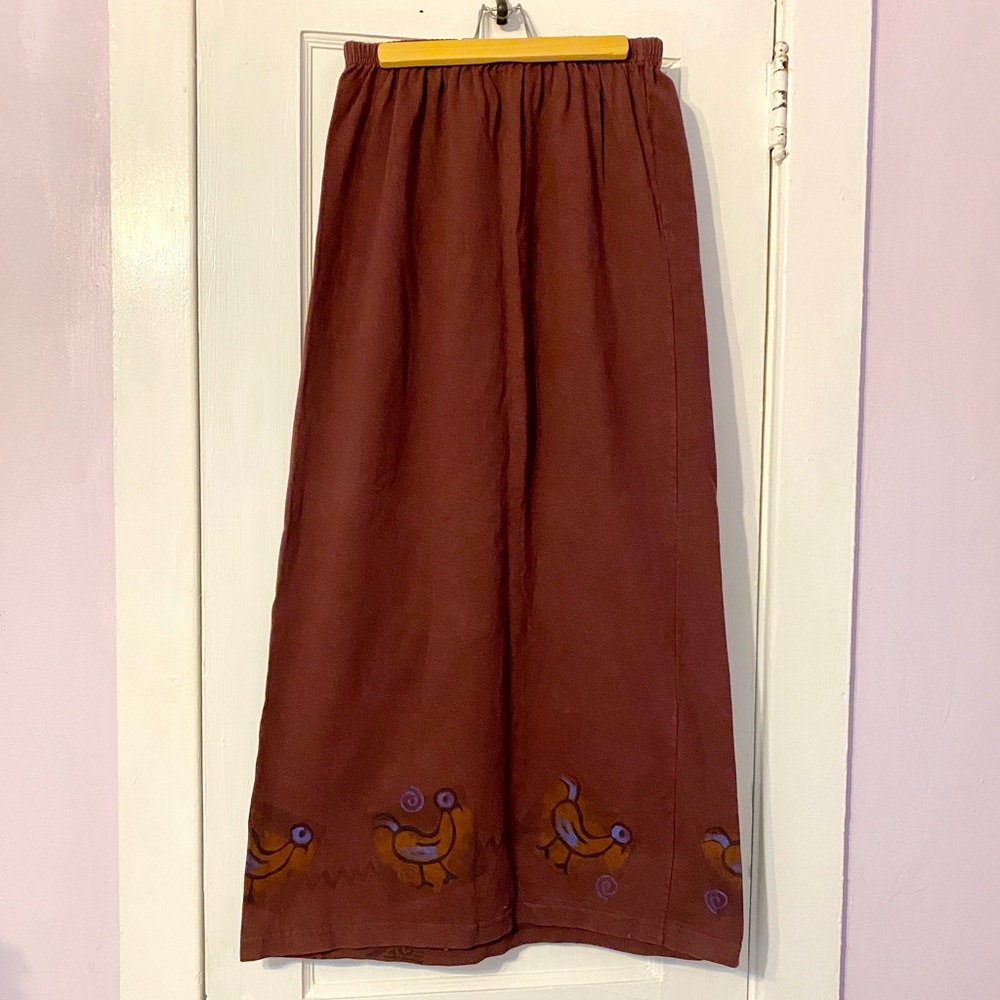 Blue Fish burgundy wide leg pants.
